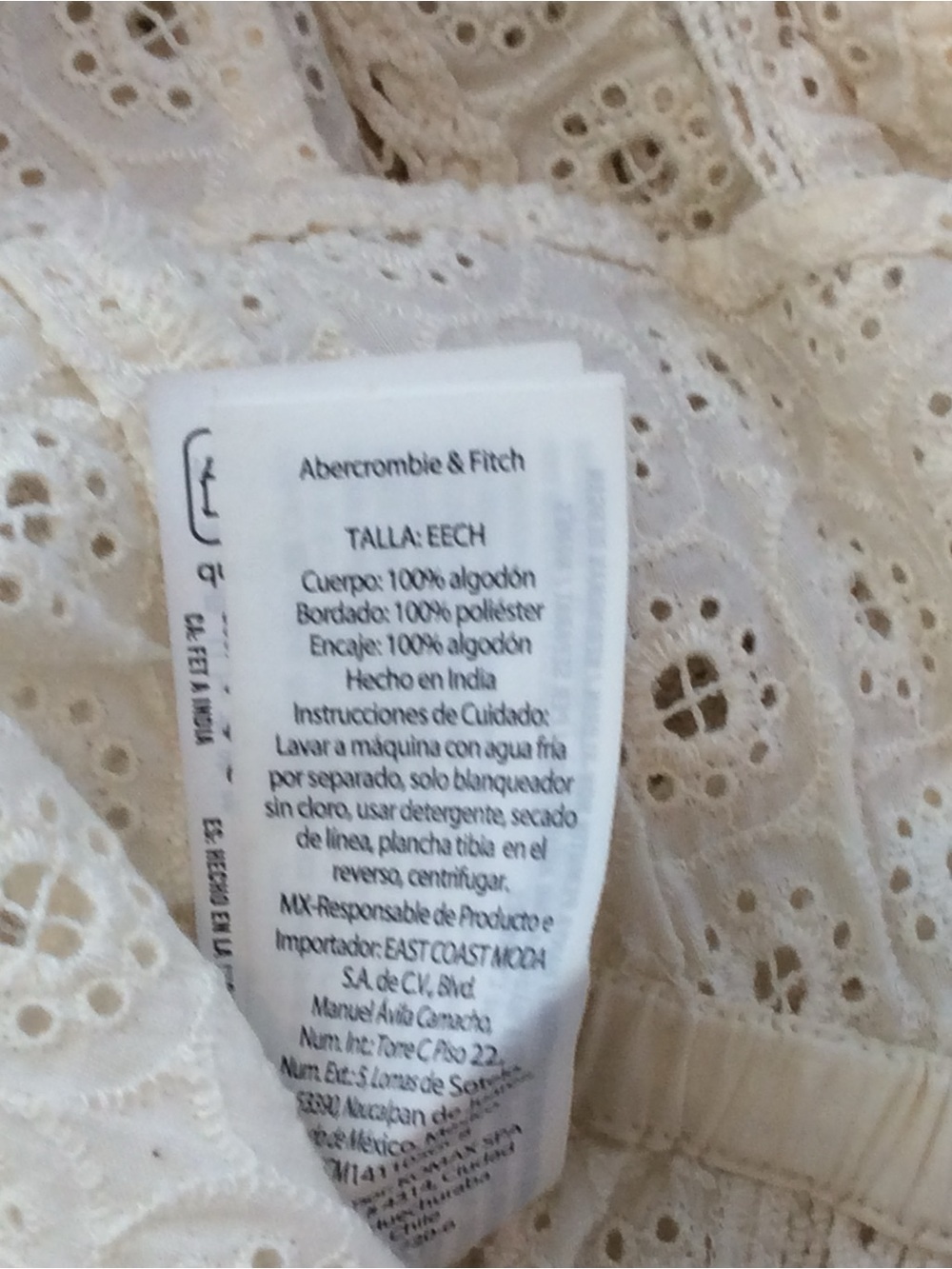 Abercrombie & Fitch Ivory Lace Eyelet Ruffle Blouse - XXS - Picture 10 of 10